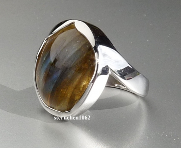 Ring * mit Labradorit * 925 Silber * rhodiniert *