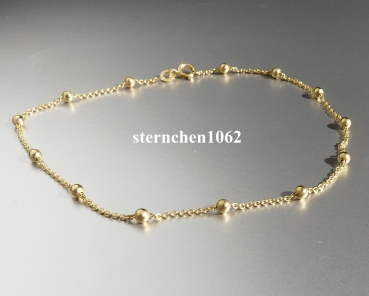 Fußkette * 333 Gelbgold * Kugeln * 25 cm