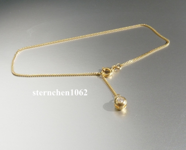 Fußkette * 333 Gold * Zirkonia * 25 cm