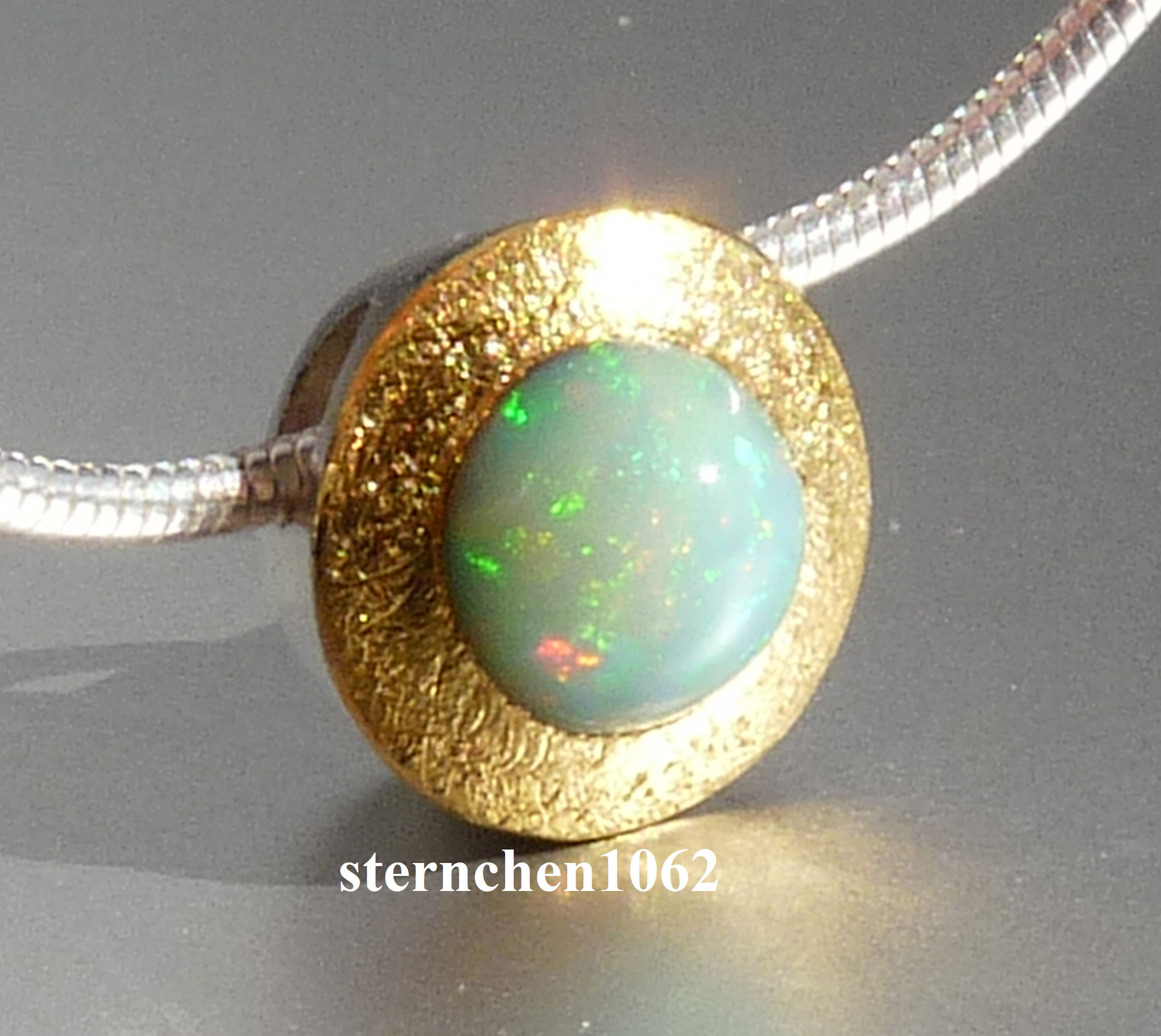 mit Anhänger Halskette * - ct Opal Einzelstück 1062 * Silber 24 Gold * 925 Sternchen