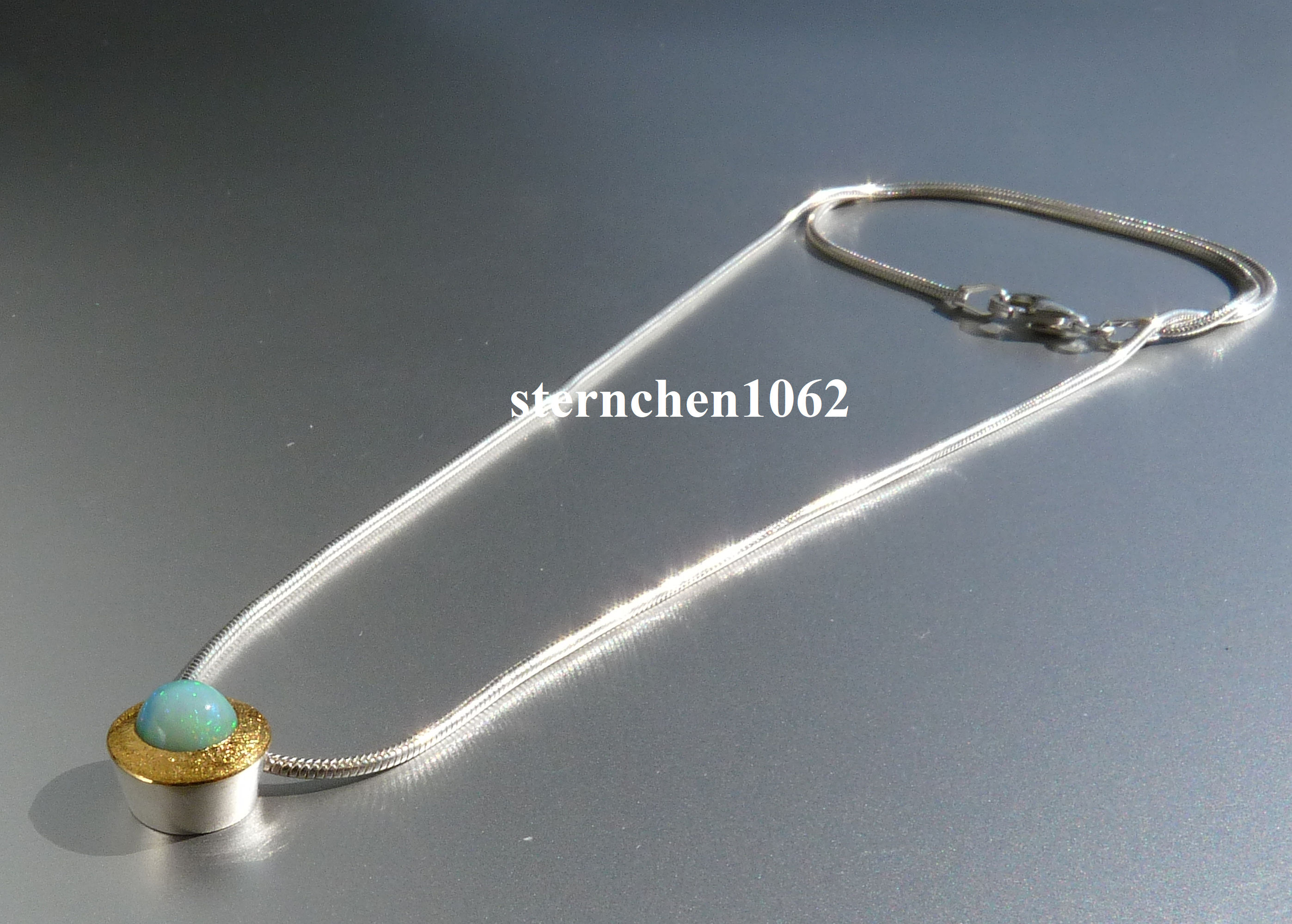 Opal 1062 Halskette 925 Silber Sternchen * mit Anhänger * ct - * Gold 24 Einzelstück