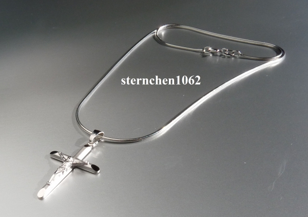 Silber mit Kreuz 925 1062 * Sternchen * Anhänger Kette Halskette -
